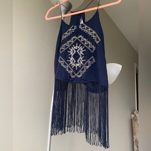 *NWT* Vintage Rue21 | Fringe Navy Southwest Aztec Crop Top |